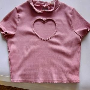 Heart cut out crop top